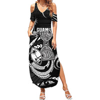 Personalised Guam Liberation Day Summer Maxi Dress Black White Latte Stone Tribal Patterns