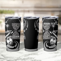 Personalised Guam Liberation Day Tumbler Cup Black White Latte Stone Tribal Patterns