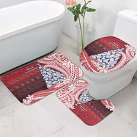 American Samoa Christmas Bathroom Set Seashell Xmas Tree Tribal Waves - Polynesian Pride