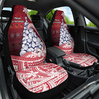 American Samoa Christmas Car Seat Cover Seashell Xmas Tree Tribal Waves - Polynesian Pride