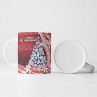 American Samoa Christmas Ceramic Mug Seashell Xmas Tree Tribal Waves - Polynesian Pride