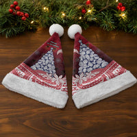 American Samoa Christmas Santa Hat Seashell Xmas Tree And Waves Patterns - Polynesian Pride