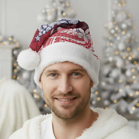 American Samoa Christmas Santa Hat Seashell Xmas Tree And Waves Patterns - Polynesian Pride