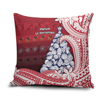 American Samoa Christmas Pillow Cover Seashell Xmas Tree Tribal Waves - Polynesian Pride