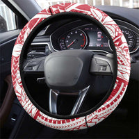 American Samoa Christmas Steering Wheel Cover Seashell Xmas Tree Tribal Waves - Polynesian Pride