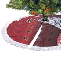 American Samoa Christmas Tree Skirt Seashell Xmas Tree And Waves Patterns - Polynesian Pride