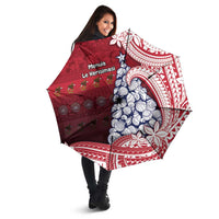 American Samoa Christmas Umbrella Seashell Xmas Tree Tribal Waves - Polynesian Pride