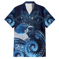 New Zealand Matariki Family Matching Puletasi and Hawaiian Shirt Maori Tui Bird Blue Galaxy