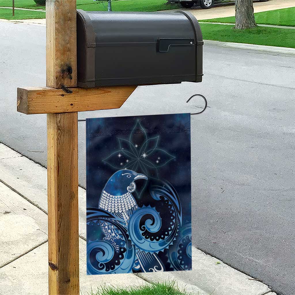 New Zealand Matariki Garden Flag Maori Tui Bird Blue Galaxy