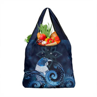 New Zealand Matariki Grocery Bag Maori Tui Bird Blue Galaxy