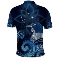 New Zealand Matariki Polo Shirt Maori Tui Bird Blue Galaxy
