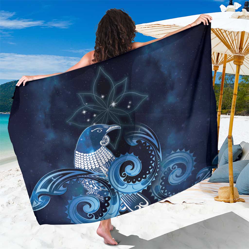 New Zealand Matariki Sarong Maori Tui Bird Blue Galaxy