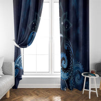 New Zealand Matariki Window Curtain Maori Tui Bird Blue Galaxy
