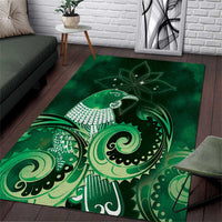 New Zealand Matariki Area Rug Maori Tui Bird Green Galaxy