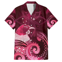 New Zealand Matariki Family Matching Tank Maxi Dress and Hawaiian Shirt Maori Tui Bird Magenta Galaxy