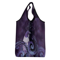 New Zealand Matariki Grocery Bag Maori Tui Bird Purple Galaxy