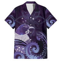 New Zealand Matariki Hawaiian Shirt Maori Tui Bird Purple Galaxy
