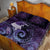 New Zealand Matariki Quilt Bed Set Maori Tui Bird Purple Galaxy