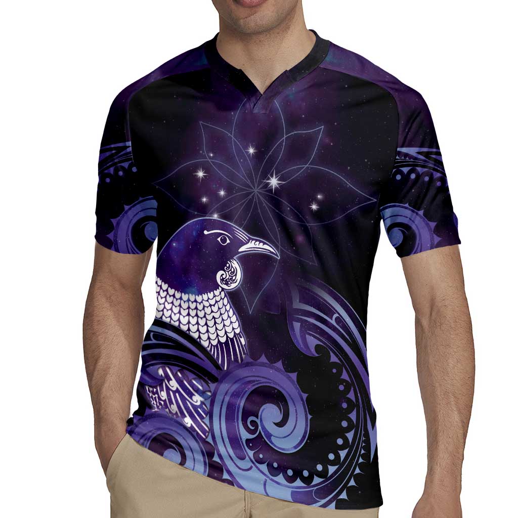 New Zealand Matariki Rugby Jersey Maori Tui Bird Purple Galaxy