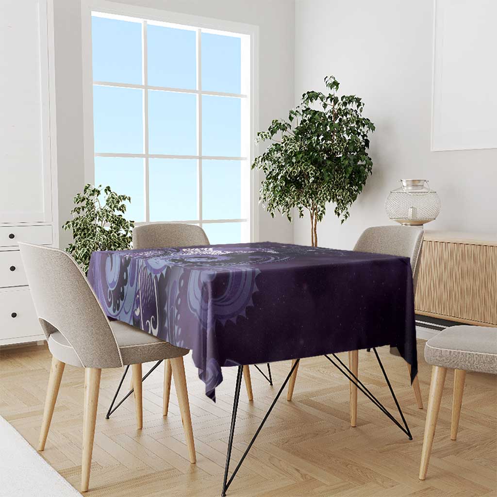 New Zealand Matariki Tablecloth Maori Tui Bird Purple Galaxy