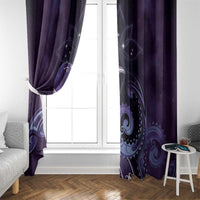 New Zealand Matariki Window Curtain Maori Tui Bird Purple Galaxy