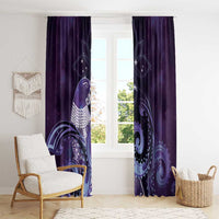 New Zealand Matariki Window Curtain Maori Tui Bird Purple Galaxy