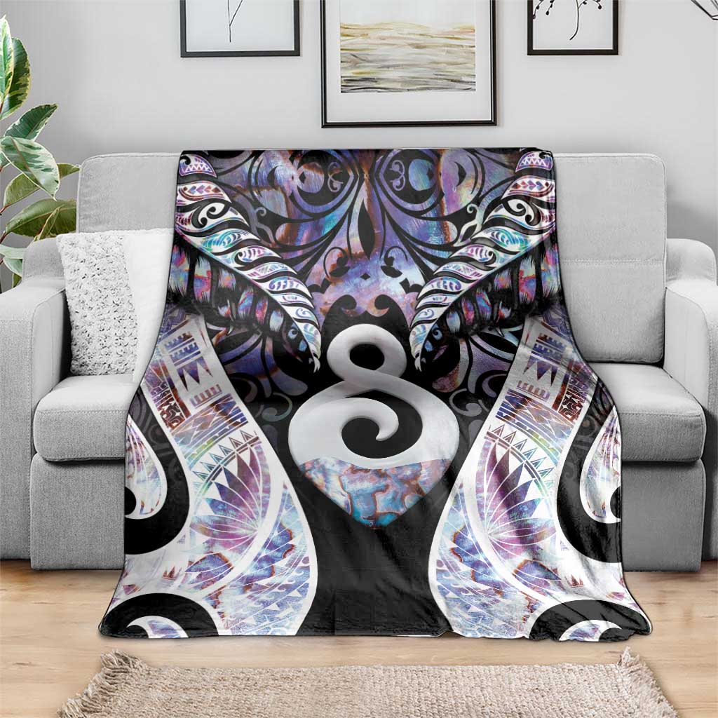 New Zealand Aotearoa Blanket Pikorua Single Twist Pink Paua Shell