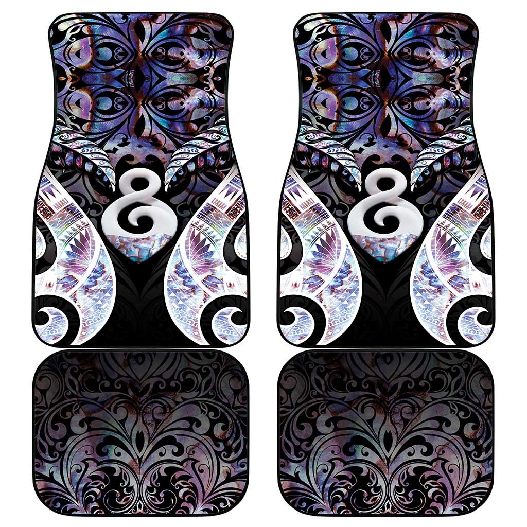 New Zealand Aotearoa Car Mats Pikorua Single Twist Pink Paua Shell