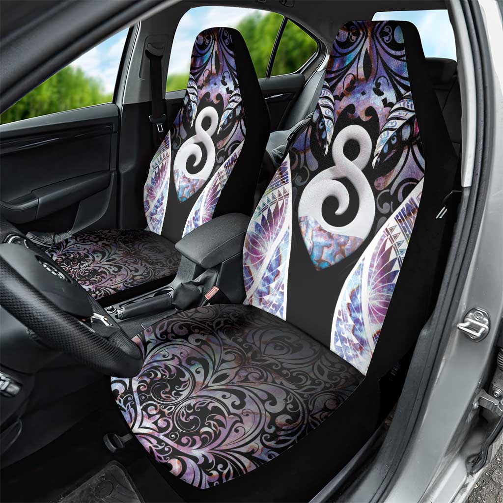 New Zealand Aotearoa Car Seat Cover Pikorua Single Twist Pink Paua Shell