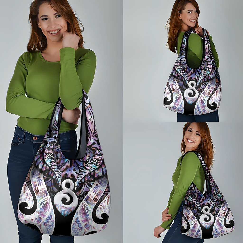 New Zealand Aotearoa Grocery Bag Pikorua Single Twist Pink Paua Shell