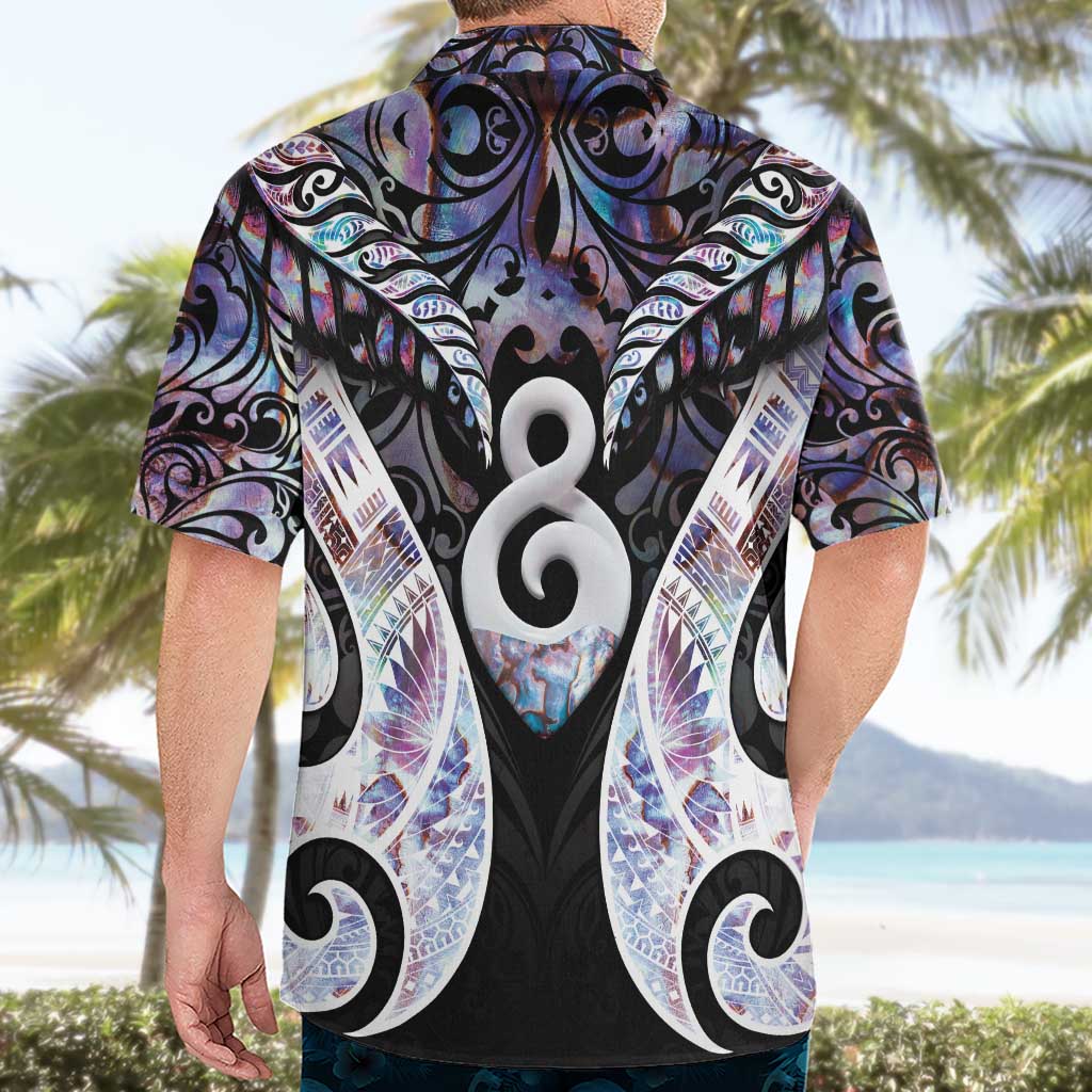 New Zealand Aotearoa Hawaiian Shirt Pikorua Single Twist Pink Paua Shell