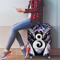 New Zealand Aotearoa Luggage Cover Pikorua Single Twist Pink Paua Shell