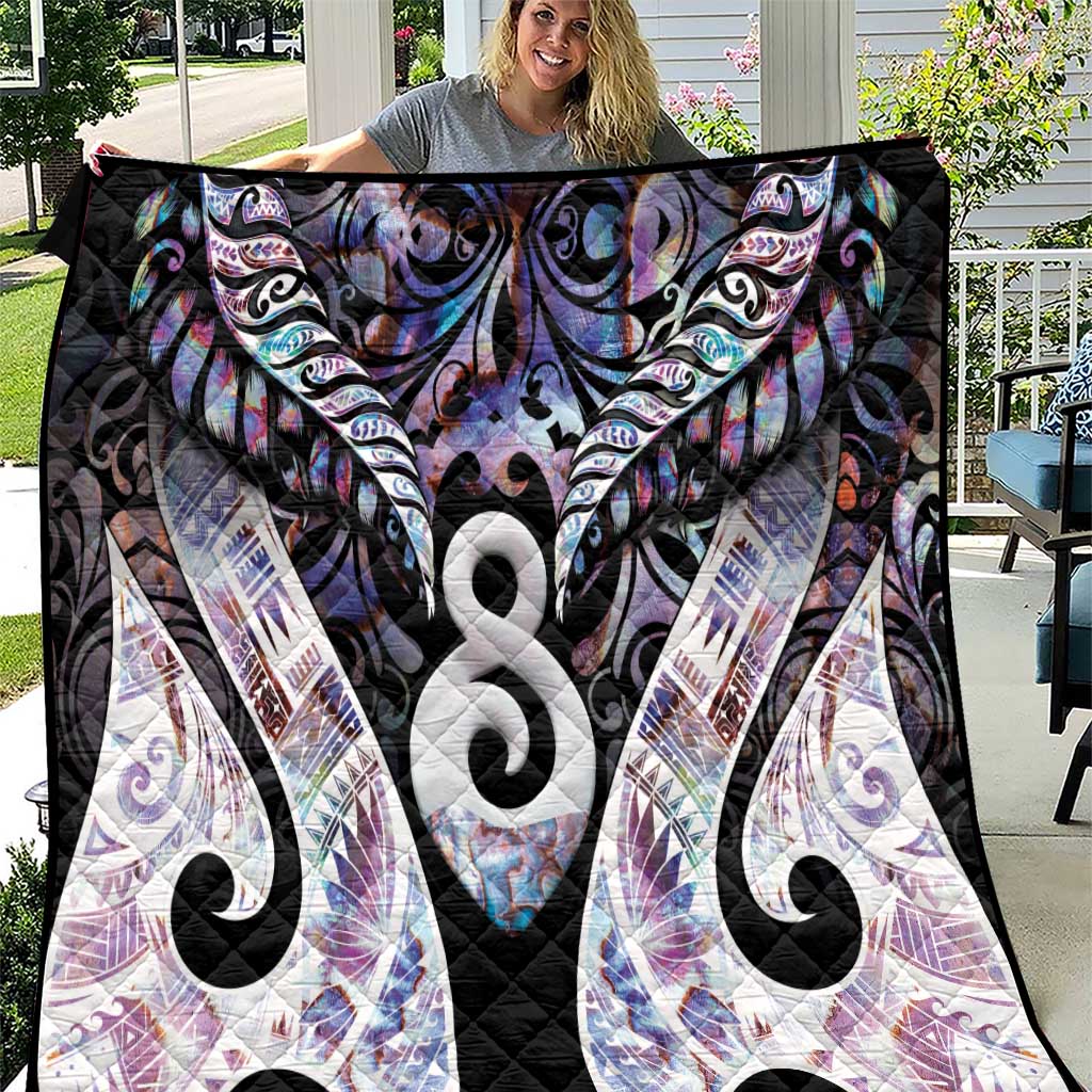 New Zealand Aotearoa Quilt Pikorua Single Twist Pink Paua Shell