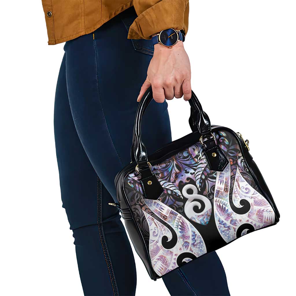 New Zealand Aotearoa Shoulder Handbag Pikorua Single Twist Pink Paua Shell