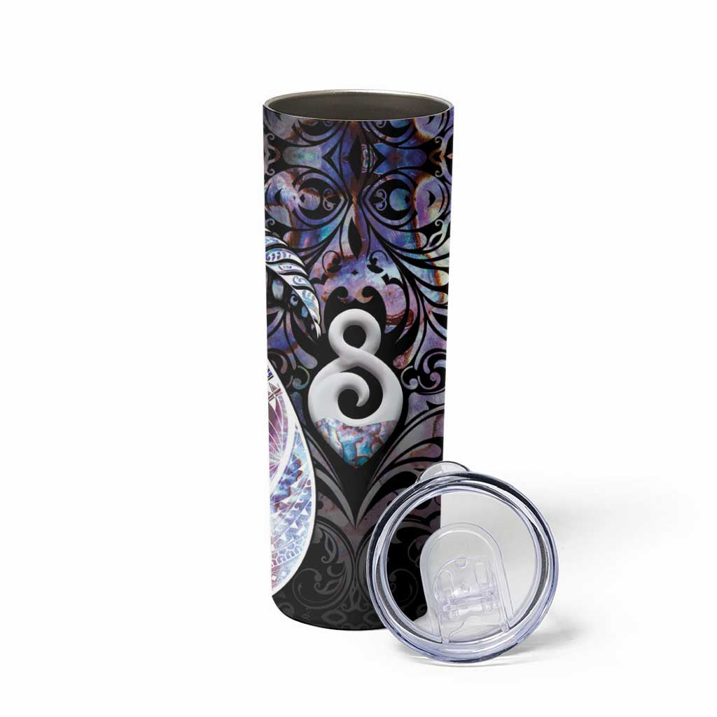 New Zealand Aotearoa Skinny Tumbler Pikorua Single Twist Pink Paua Shell