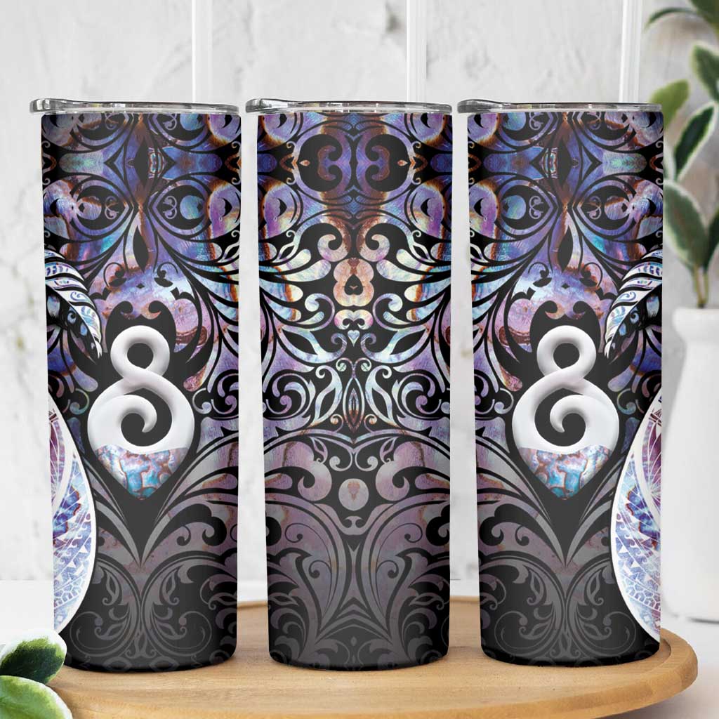 New Zealand Aotearoa Skinny Tumbler Pikorua Single Twist Pink Paua Shell