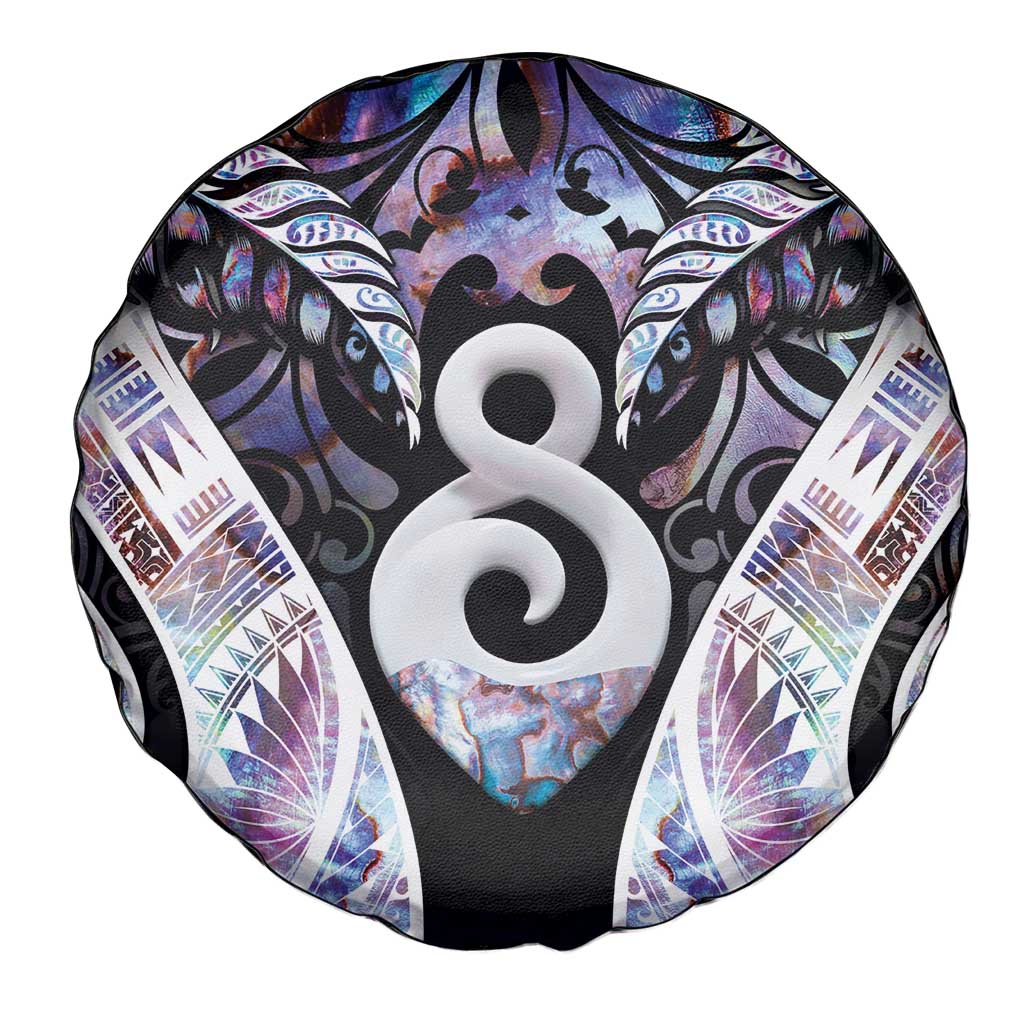 New Zealand Aotearoa Spare Tire Cover Pikorua Single Twist Pink Paua Shell