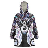 New Zealand Aotearoa Wearable Blanket Hoodie Pikorua Single Twist Pink Paua Shell