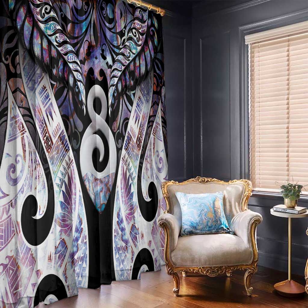 New Zealand Aotearoa Window Curtain Pikorua Single Twist Pink Paua Shell