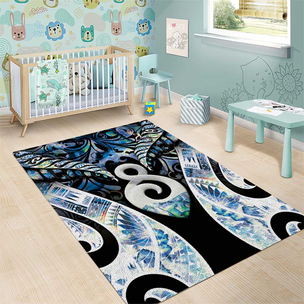 New Zealand Aotearoa Area Rug Pikorua Single Twist Green Paua Shell