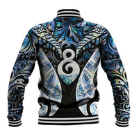 New Zealand Aotearoa Baseball Jacket Pikorua Single Twist Green Paua Shell