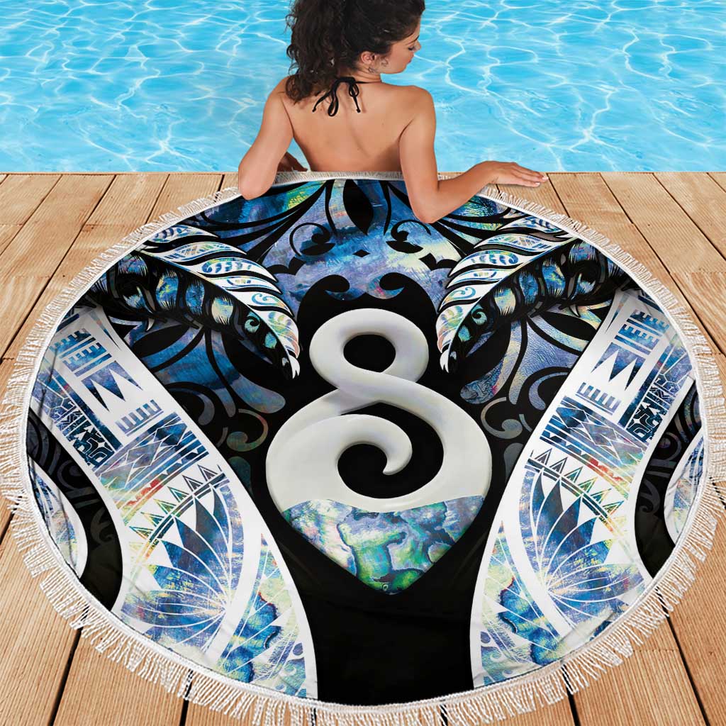 New Zealand Aotearoa Beach Blanket Pikorua Single Twist Green Paua Shell