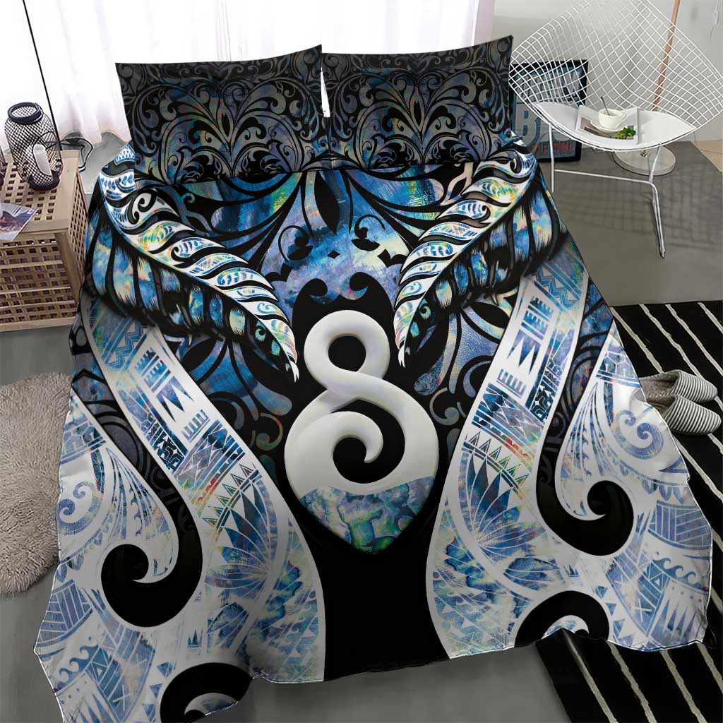 New Zealand Aotearoa Bedding Set Pikorua Single Twist Green Paua Shell