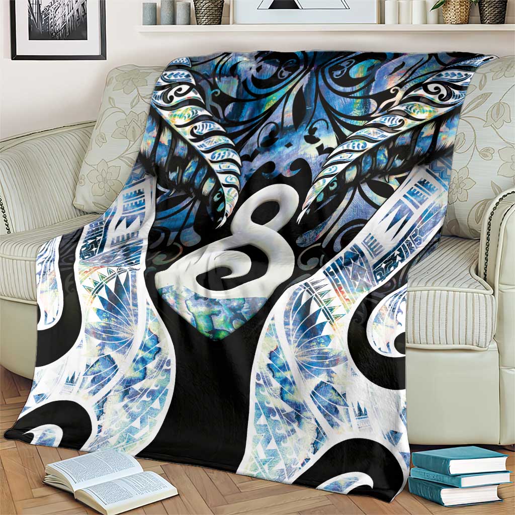 New Zealand Aotearoa Blanket Pikorua Single Twist Green Paua Shell