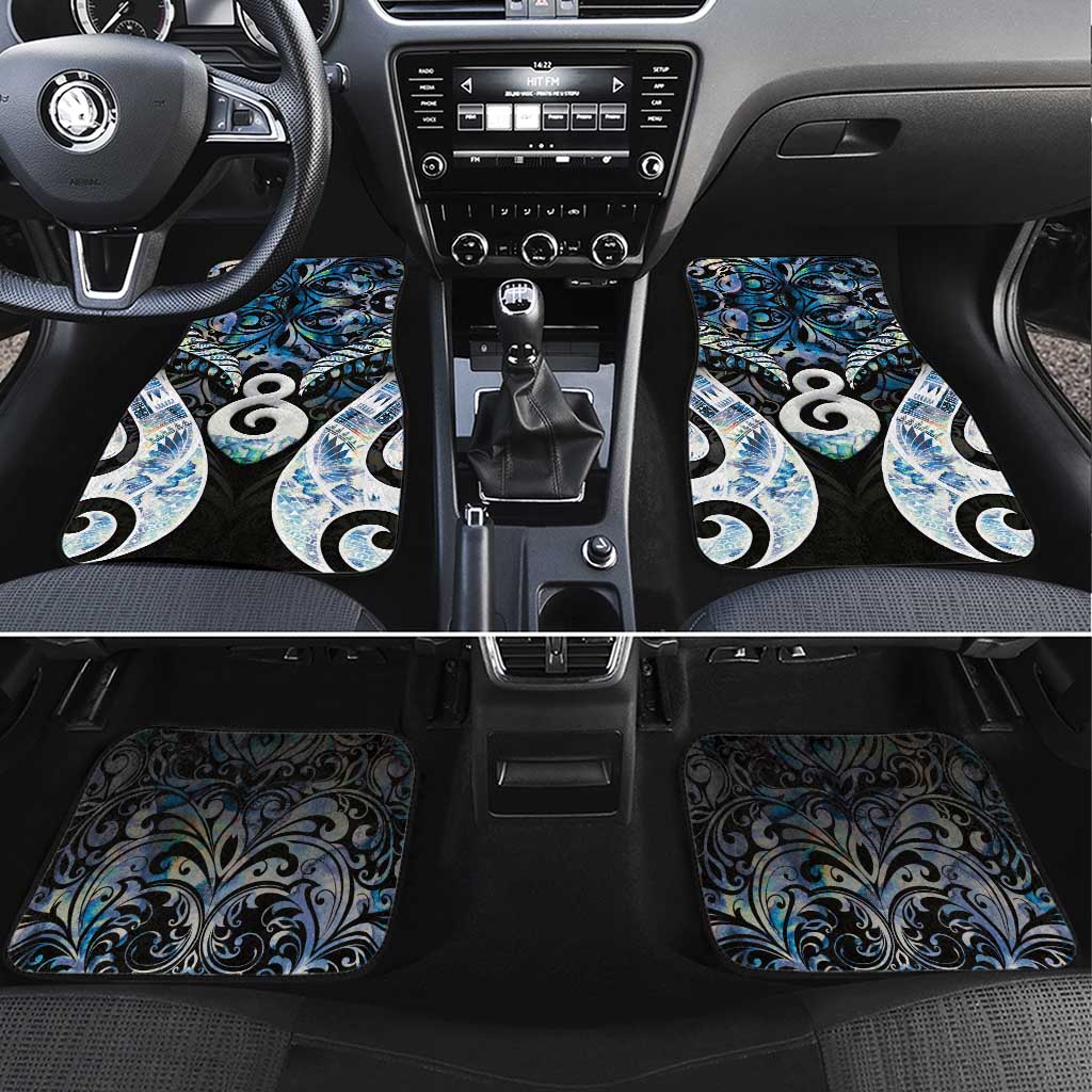 New Zealand Aotearoa Car Mats Pikorua Single Twist Green Paua Shell