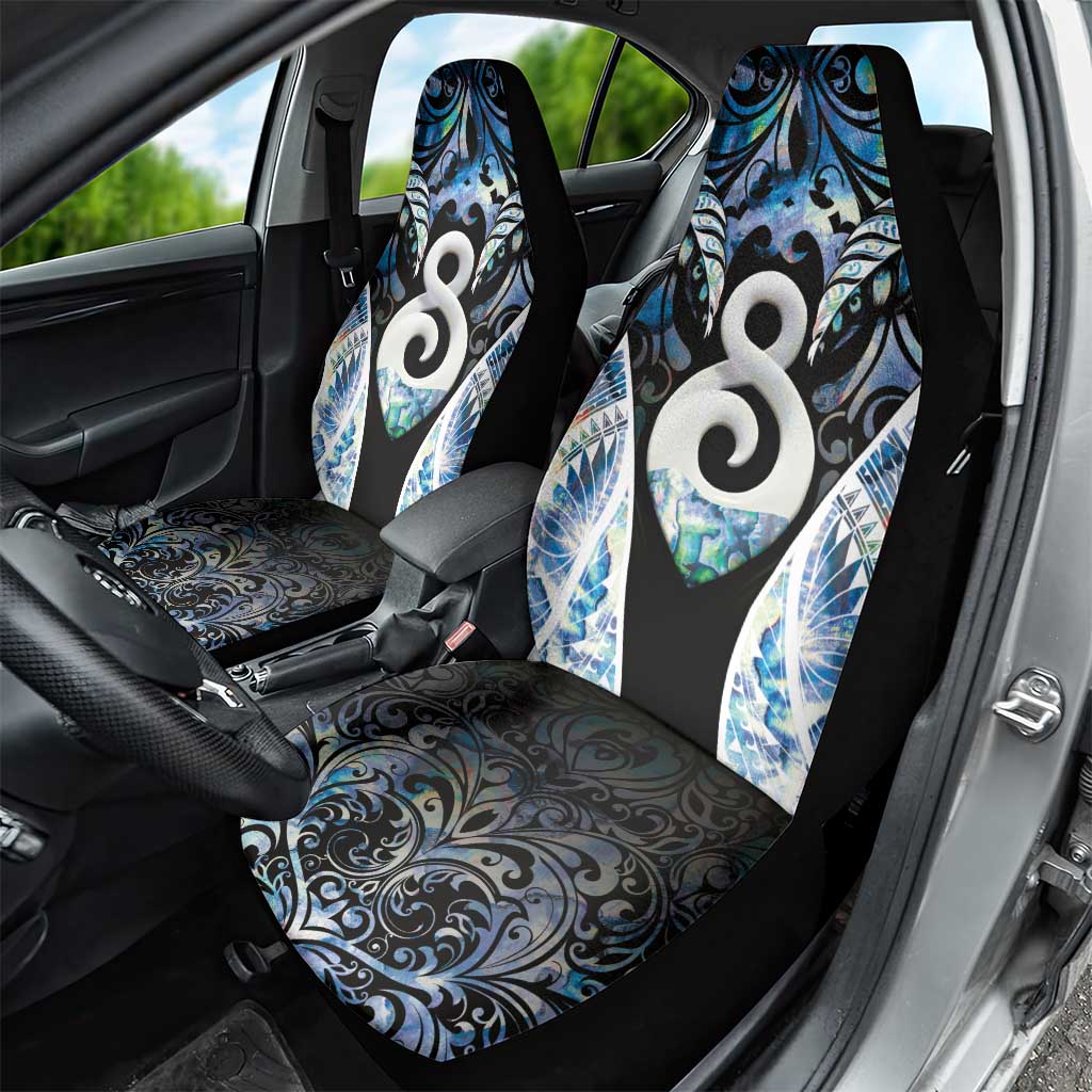 New Zealand Aotearoa Car Seat Cover Pikorua Single Twist Green Paua Shell