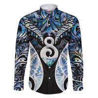 New Zealand Aotearoa Family Matching Long Sleeve Bodycon Dress and Hawaiian Shirt Pikorua Single Twist Green Paua Shell