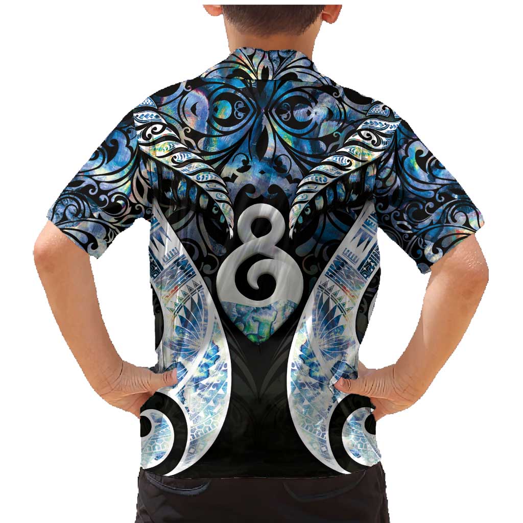 New Zealand Aotearoa Family Matching Mermaid Dress and Hawaiian Shirt Pikorua Single Twist Green Paua Shell