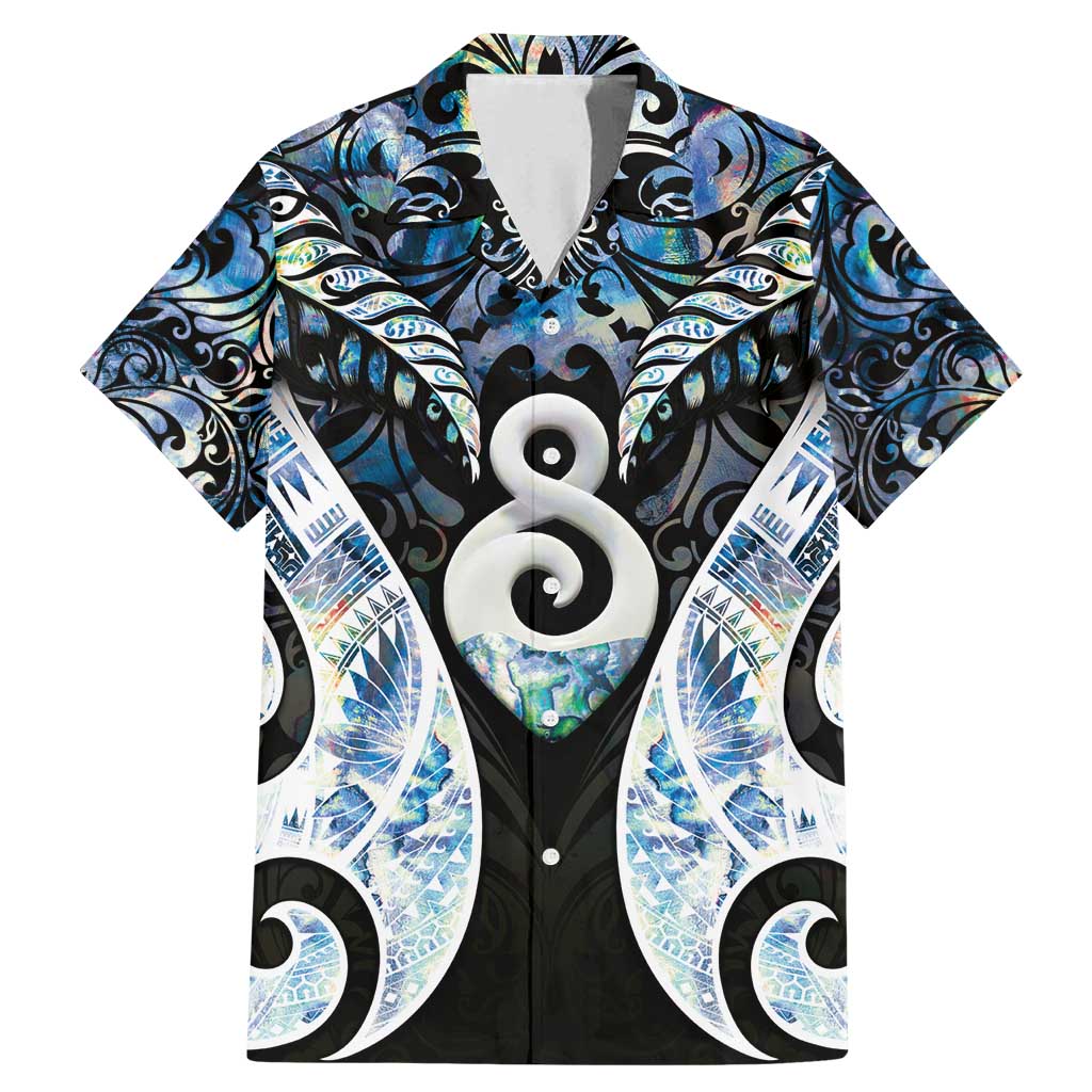 New Zealand Aotearoa Family Matching Mermaid Dress and Hawaiian Shirt Pikorua Single Twist Green Paua Shell