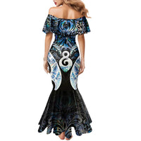 New Zealand Aotearoa Family Matching Mermaid Dress and Hawaiian Shirt Pikorua Single Twist Green Paua Shell